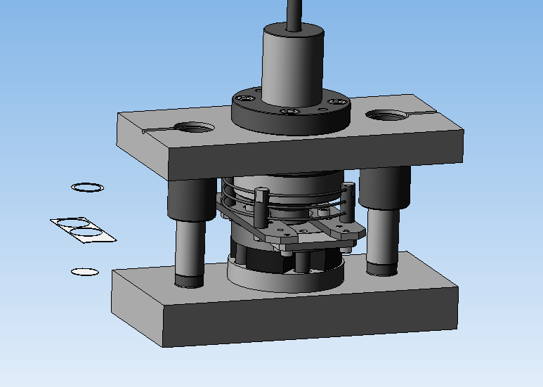 用薄钢切割戒指的冲压模具